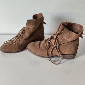 Steve Madden Women Ankle Boots Tan Suede Lace Up  Size 7